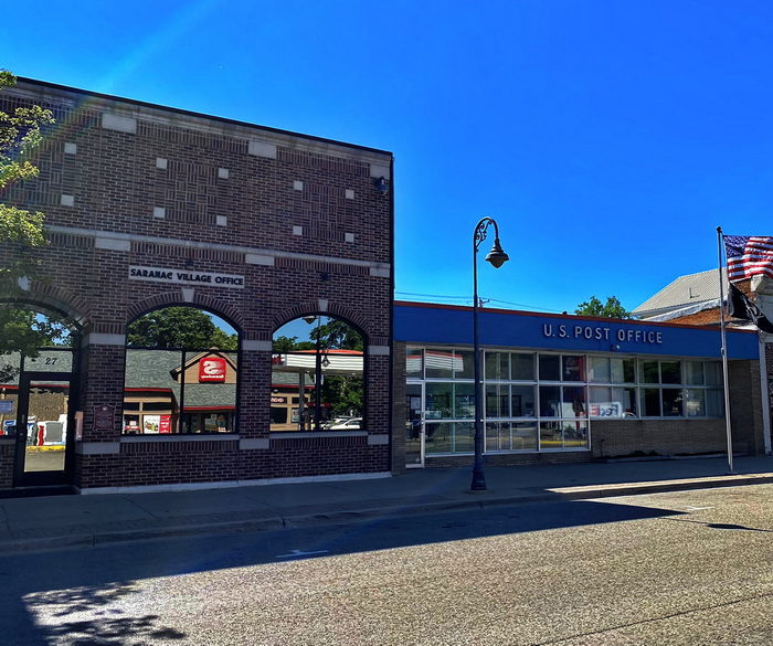 Saranac Theatre - June 22 2022 Photo - Theater Bldg Is Now Village Office (newer photo)